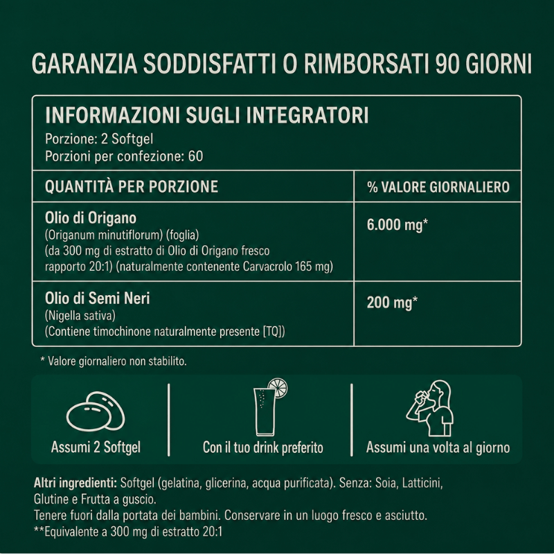 Olio DiI Origano e Semi Di Nigella Vitaris - Elimina La Micosi Dell'Unghia