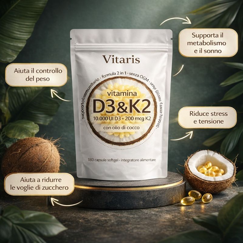 Vitamina D3 & K2 Ad Alta Potenza — Scorta 6 Mesi